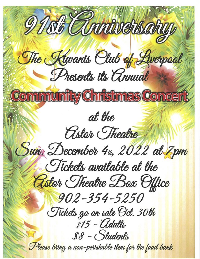 91st Anniversary Kiwanis Community Christmas Concert @ The Astor Theatre